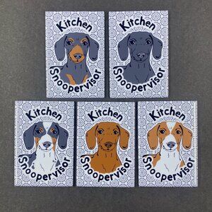 Dachshund Wiener Dog Kitchen Snoopervisor Magnet, Handmade 2x3" Gift